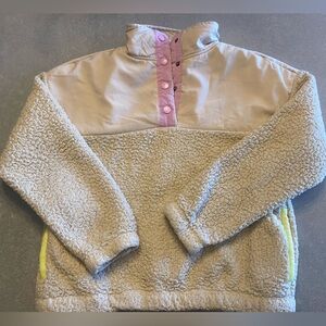 Hippie Rose Cream and Pink Sherpa Jacket